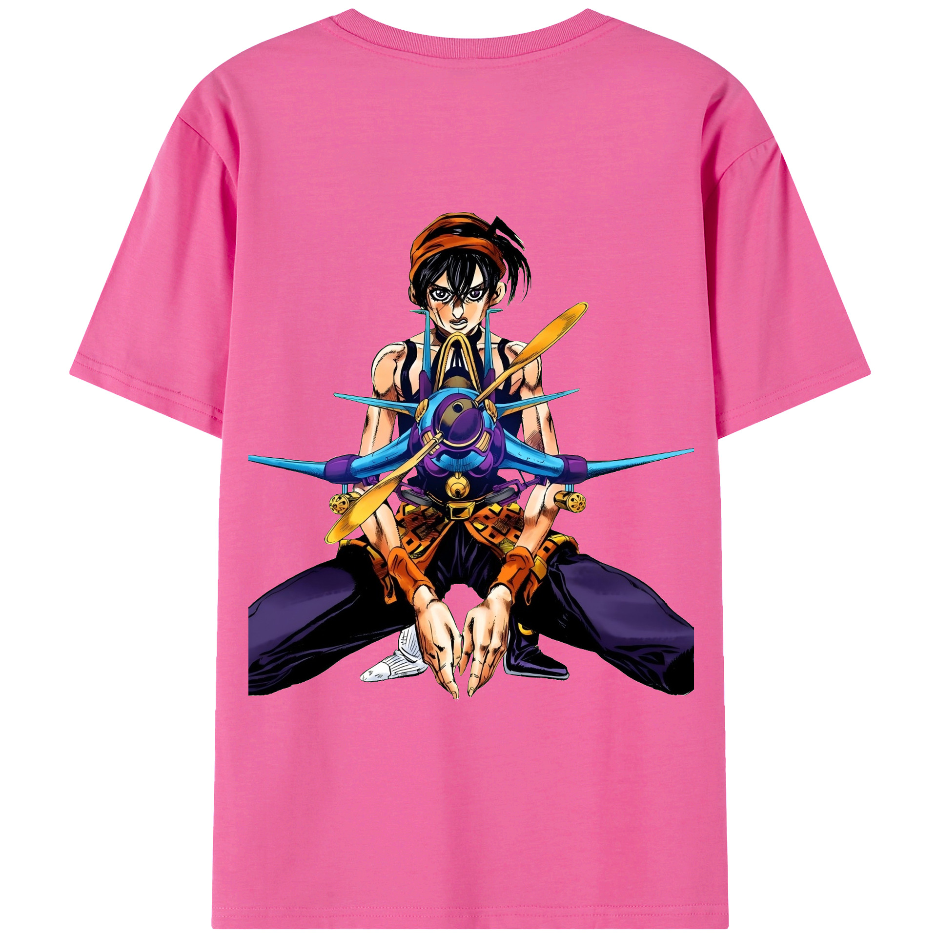 （画像用） ジョジョの奇妙な冒険 ナランチャ?ギルガ JoJo's Bizarre Adventure Narancia Ghirga レディース半袖Tシャツ(バックプリント)